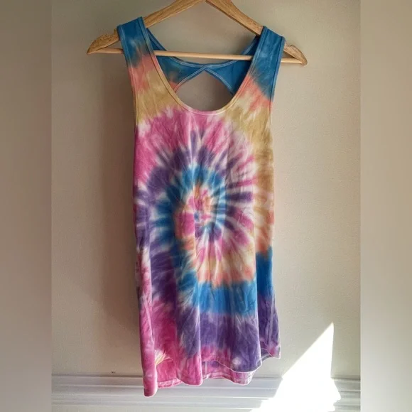 Zyia Active Tie Dye Racerback Tank Top Large - Picture 2 of 7